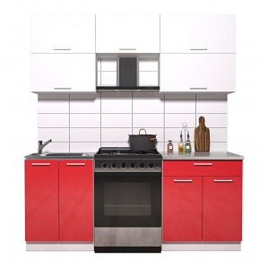 Готовая кухня ГЛОСС 60-19 (Белый/ Красный)