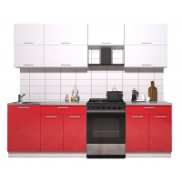 Готовая кухня ГЛОСС 60-25 (Белый/ Красный)