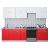 Готовая кухня ГЛОСС 60-28 (Белый/ Красный)