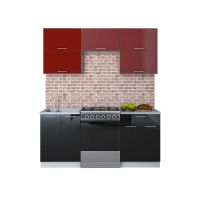 Готовая кухня ГЛОСС 60-18 (Бордовый/ Черный)