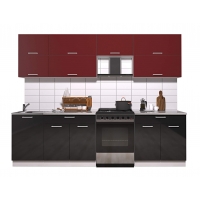 Готовая кухня ГЛОСС 60-27 (Бордовый/ Черный)