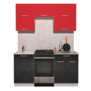Готовая кухня ГЛОСС 50-17 (Красный/ Черный)