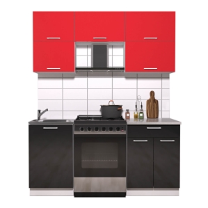 Готовая кухня ГЛОСС 60-17 (Красный/ Черный)