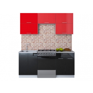Готовая кухня ГЛОСС 60-18 (Красный/ Черный)