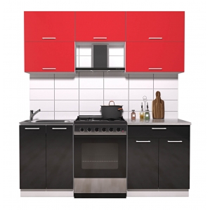 Готовая кухня ГЛОСС 60-19 (Красный/ Черный)