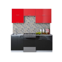 Готовая кухня ГЛОСС 60-20 (Красный/ Черный)