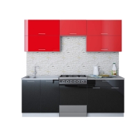 Готовая кухня ГЛОСС 60-22 (Красный/ Черный)