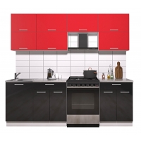 Готовая кухня ГЛОСС 60-23 (Красный/ Черный)