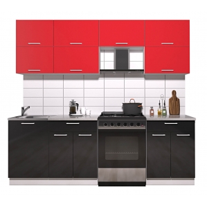 Готовая кухня ГЛОСС 60-23 (Красный/ Черный)