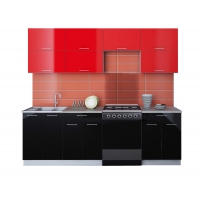 Готовая кухня ГЛОСС 60-24 (Красный/ Черный)