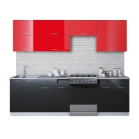 Готовая кухня ГЛОСС 60-26 (Красный/ Черный)
