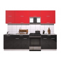 Готовая кухня ГЛОСС 60-27 (Красный/ Черный)