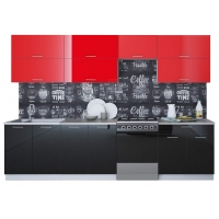 Готовая кухня ГЛОСС 60-30 (Красный/ Черный)