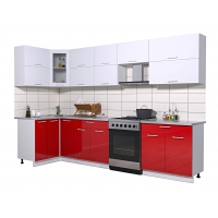 Готовая кухня Мила ГЛОСС 60-12х31 (Белый/ Красный)