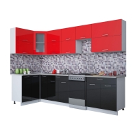 Готовая кухня Мила ГЛОСС 50-12х30 (Красный/ Черный)