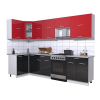 Готовая кухня Мила ГЛОСС 60-12х29 (Красный/ Черный)