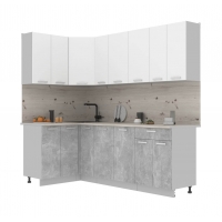 Готовая кухня Лайт 1,2x2,3 (Белый/ Бетон)