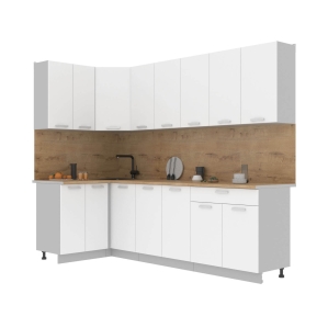 Готовая кухня Лайт 1,2x2,6 (Белый/ Белый)
