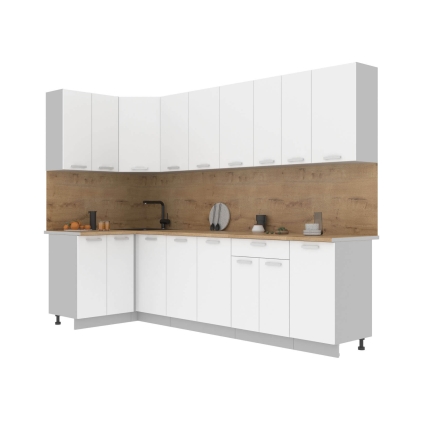 Готовая кухня Лайт 1,2x2,8 (Белый/ Белый)