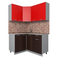 Готовая кухня Лайт 1,2x1,4 (Красный/ Венге)