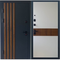 Входная дверь с терморазрывом Крафт ТермоПро (Муар серый/ Дуб белый)