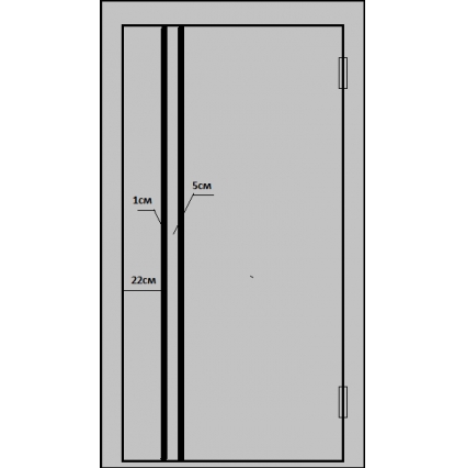 Входная дверь Лагуна МТ-1 (Муар искра/ ПВХ Графит) с вертикальными молдингами, рис. 3/1