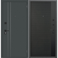 Входная дверь Лагуна Black МТ-1 (Муар искра/ ПВХ Черная шагрень) с вертикальными молдингами, рис. 9