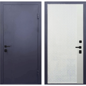 Входная дверь с терморазрывом Инокс Термика Black (Муар графит/ ПВХ Белый), Рис...