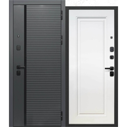 Входная дверь 10 см 2 МДФ (Букле Графит/ Эмалит Белый) Входная дверь 10 см 2 МДФ (Букле Графит/ Эмалит Белый)