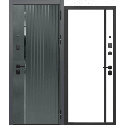 Входная дверь 10 см 2 МДФ Карбон (Букле Графит/ Эмалит Белый) Входная дверь 10 см 2 МДФ Карбон (Букле Графит/ Эмалит Белый)