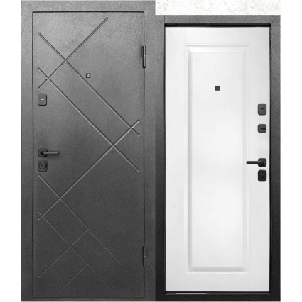 Входная дверь 7 Штамп (Букле Графит/ Эмалит Белый) Входная дверь 7 Штамп (Букле Графит/ Эмалит Белый)