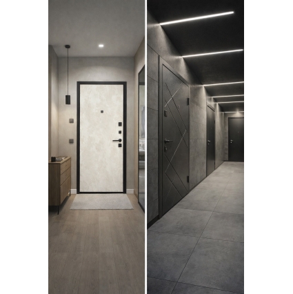 Входная дверь 7 Штамп (Букле Графит/ Перламутр)