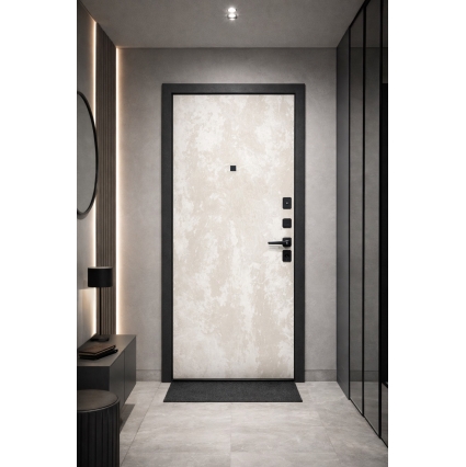 Входная дверь 7 Штамп (Букле Графит/ Перламутр)