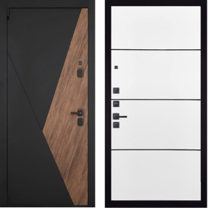 Входная дверь ГРАНИТ Геометрия-79 (ПВХ Белый, Молдинги)