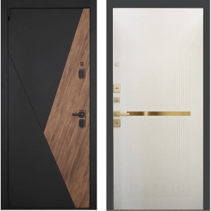 Входная дверь ГРАНИТ Геометрия Ардеко (ПВХ Белый, Молдинг)