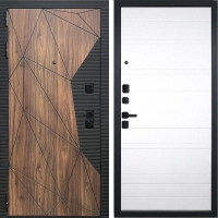 Входная дверь ГРАНИТ Континент-21 (ПВХ Белый, Полосы)