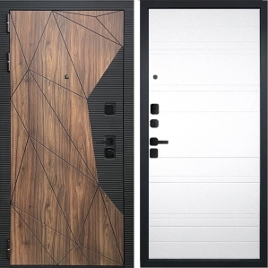 Входная дверь ГРАНИТ Континент-21 (ПВХ Белый, Полосы)