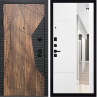 Входная дверь ГРАНИТ Континент-83 Зеркало (ПВХ Белый)