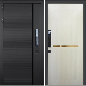 Входная дверь ГРАНИТ Пиано СМАРТ Ардеко (ПВХ Белый, молдинги)