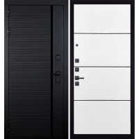 Входная дверь ГРАНИТ Пиано-79 (ПВХ Белый, молдинги)