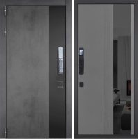 Входная дверь ГРАНИТ Роял СМАРТ-86 Зеркало черное (ПВХ Серый софт) Входная дверь ГРАНИТ Роял СМАРТ-86 Зеркало черное (ПВХ Серый софт)