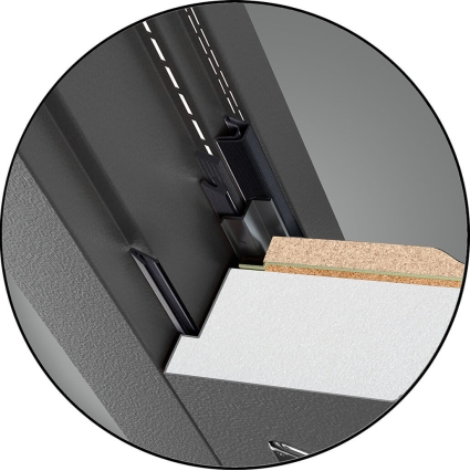 Входная дверь с терморазрывом Норд Лайт (Букле Графит/ ПВХ Бетон Снежный)