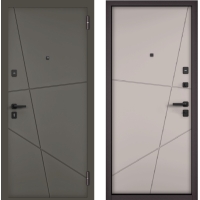 Входная дверь Family ECO-РР-22 (ПВХ Холст вулканический/ ПВХ Кашемир софт)
