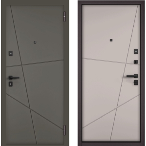 Входная дверь Family ECO-РР-22 (ПВХ Холст вулканический/ ПВХ Кашемир софт)