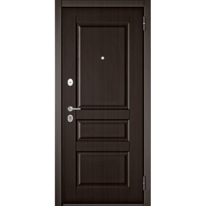 Входная дверь Family ECO-РР-7 (Ларче шоколад/ Ларче белый гладкий)