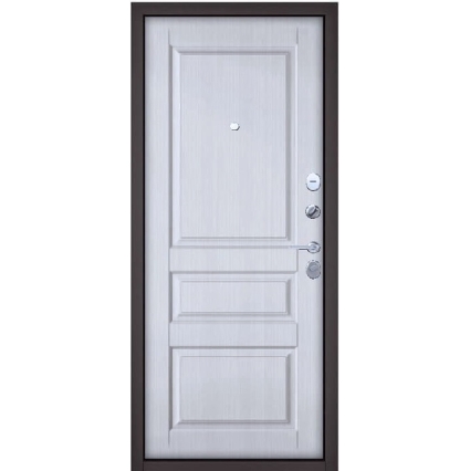 Входная дверь Family ECO-РР-7 (Ларче шоколад/ Ларче белый гладкий)