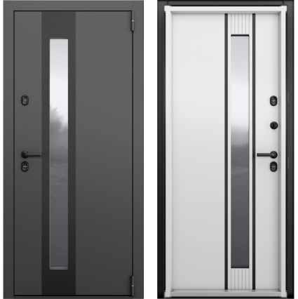Входная дверь с терморазрывом Снегирь Арктик S МР-37 (Металл "Колоре Гриджио"/ ПВХ "Бьянко, белый")
