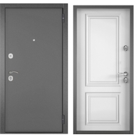 Входная дверь T HOME ECO MP-2 (Темно-серый букле  графит/ ПВХ Бьянко)