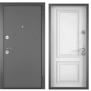 Входная дверь ALFA LT MP-2 (Темно-серый букле  графит/ ПВХ Бьянко)