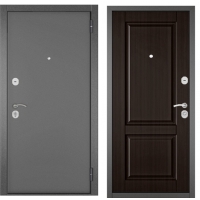 Входная дверь T HOME ECO MP-1 (Темно-серый букле  графит/ ПВХ Ларче Шоколад)